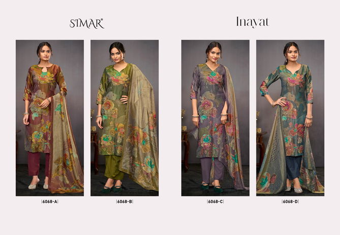 Inayat By Glossy Silk Tissue Printed Suits Wholesale Price In Surat